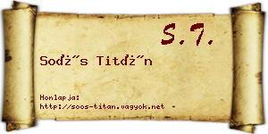 Soós Titán névjegykártya